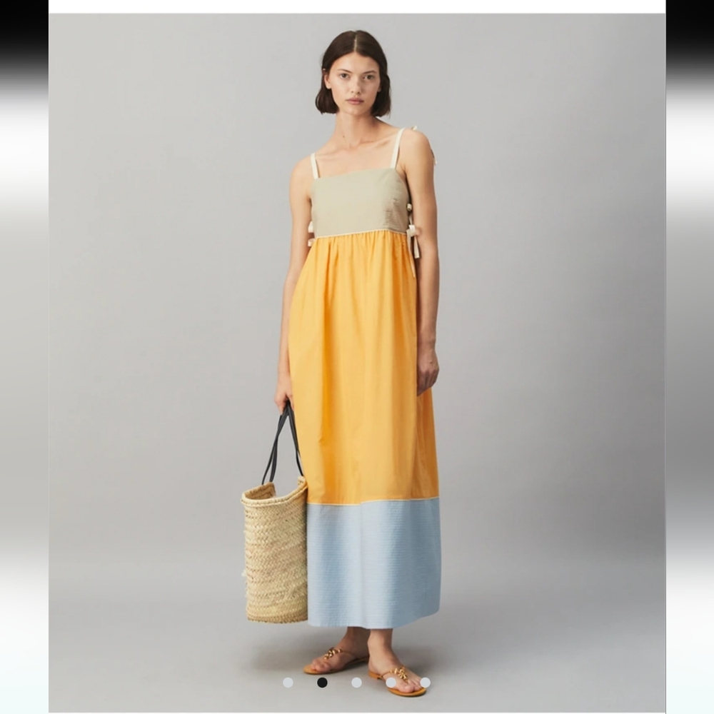 Tory Burch Yellow and Blue Maxi Dress